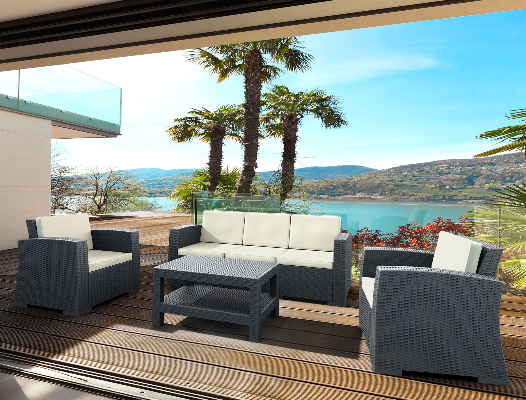 Пластиковая мебель под ротанг